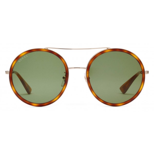 Gucci - Round-Frame Metal Sunglasses - Purple Enamle - Gucci Eyewear