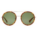 Gucci - Occhiali da Sole Rotondi - Tartarugato Chiaro Lenti Verdi - Gucci Eyewear