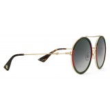 Gucci - Round Frame Metal Sunglasses - Green - Gucci Eyewear