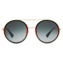 Gucci - Round Frame Metal Sunglasses - Green - Gucci Eyewear