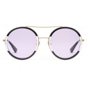 Gucci - Round Frame Metal Sunglasses - Black and Ivory - Gucci Eyewear