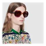 Gucci - Round Frame Acetate Sunglasses - Yellow and Pink Shadow Effect - Gucci Eyewear