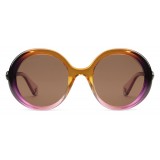 Gucci - Round Frame Acetate Sunglasses - Yellow and Pink Shadow Effect - Gucci Eyewear