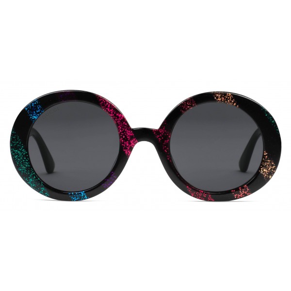 Gucci - Round Frame Acetate Sunglasses with Glitter - Acetate and Glitter - Gucci Eyewear