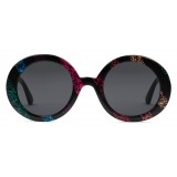 Gucci - Round Frame Acetate Sunglasses with Glitter - Acetate and Glitter - Gucci Eyewear