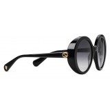 Gucci - Occhiali da Sole Rotondi in Acetato - Acetato Nero Lucido - Gucci Eyewear