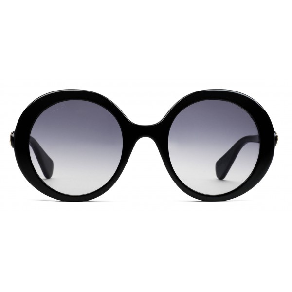 Gucci - Round Frame Acetate Sunglasses - Lucid Black Acetate - Gucci Eyewear