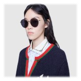 Gucci - Occhiali da Sole Aviator in Metallo - Metallo Nero Dettagli Oro - Gucci Eyewear