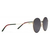 Gucci - Occhiali da Sole Aviator in Metallo - Metallo Nero Dettagli Oro - Gucci Eyewear