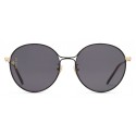 Gucci - Occhiali da Sole Aviator in Metallo - Metallo Nero Dettagli Oro - Gucci Eyewear