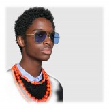 Gucci - Occhiali da Sole Aviator in Metallo - Oro Dettaglio Giallo - Gucci Eyewear