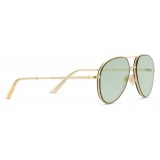 Gucci - Aviator Metal Sunglasses - Gold  with Transparent Yellow Detail - Gucci Eyewear