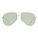 Gucci - Aviator Metal Sunglasses - Gold  with Transparent Yellow Detail - Gucci Eyewear