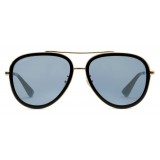 Gucci - Aviator Acetate Sunglasses - Gold Metal with Black Rim Frame - Gucci Eyewear