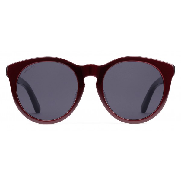 Gucci - Occhiali da Sole Rotondi in Acetato - Nero e Rosso Perlato - Gucci Eyewear