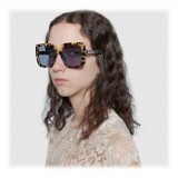 Gucci - Rectangular Acetate Sunglasses - Shiny Spotted Turtle - Gucci Eyewear