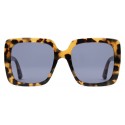 Gucci - Rectangular Acetate Sunglasses - Shiny Spotted Turtle - Gucci Eyewear