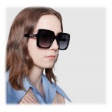 Gucci - Rectangular Acetate Sunglasses - Glossy Black Acetate - Gucci Eyewear