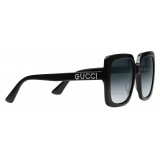 Gucci - Occhiali da Sole Rettangolari in Acetato - Acetato Nero Lucido - Gucci Eyewear