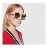 Gucci - Acetate Glitter Square Sunglasses - White with Multicolored Glitter - Gucci Eyewear
