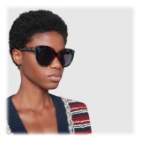 Gucci - Cat Eye Sunglasses in Glitter Acetate - Black Acetate with Rainbow Glitter - Gucci Eyewear