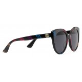 Gucci - Cat Eye Sunglasses in Glitter Acetate - Black Acetate with Rainbow Glitter - Gucci Eyewear