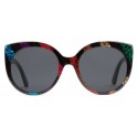 Gucci - Occhiali da Sole Cat Eye in Acetato Glitter - Acetato Nero con Glitter Arcobaleno - Gucci Eyewear