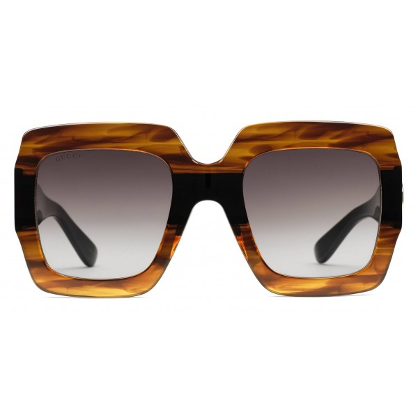 Gucci - Square Acetate Sunglasses - Black and Turtle Acetate - Gucci Eyewear
