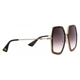 Gucci - Occhiali da Sole Quadrati Oversize in Metallo - Color Oro con Acetato Tartarugato - Gucci Eyewear