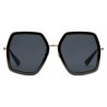 Gucci -  Occhiali da Sole Quadrati Oversize Rettangolari in Metallo - Color Oro con Acetato Nero - Gucci Eyewear