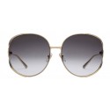 Gucci - Occhiali da Sole Rotondi in Metallo - Oro con Dettaglio Forcella e Dettaglio Web in Smalto - Gucci Eyewear