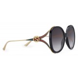 Gucci - Round Sunglasses with Injection - Black Injection - Gucci Eyewear