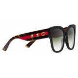 Gucci - Acetate Square Sunglasses with Web Detail - Black Acetate - Gucci Eyewear