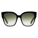 Gucci - Acetate Square Sunglasses with Web Detail - Black Acetate - Gucci Eyewear