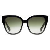 Gucci - Acetate Square Sunglasses with Web Detail - Black Acetate - Gucci Eyewear