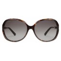 Gucci - Oversized Round Sunglasses in Metal and Acetate - Dark Turtle - Gucci Eyewear