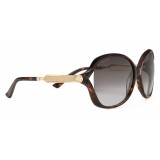 Gucci - Oversized Round Sunglasses in Metal and Acetate - Dark Turtle - Gucci Eyewear