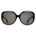 Gucci - Oversized Round Sunglasses in Acetate - Black Acetate - Gucci Eyewear