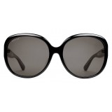 Gucci - Oversized Round Sunglasses in Acetate - Black Acetate - Gucci Eyewear