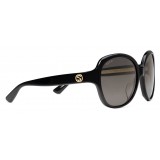 Gucci - Oversized Round Sunglasses in Acetate - Black Acetate - Gucci Eyewear