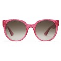 Gucci - Round Acetate Sunglasses - Fuchsia Glitter Acetate - Gucci Eyewear