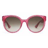 Gucci - Round Acetate Sunglasses - Fuchsia Glitter Acetate - Gucci Eyewear