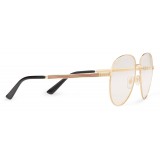 Gucci - Aviator Glasses with Web Detail - Gold Coloured Metal - Gucci Eyewear