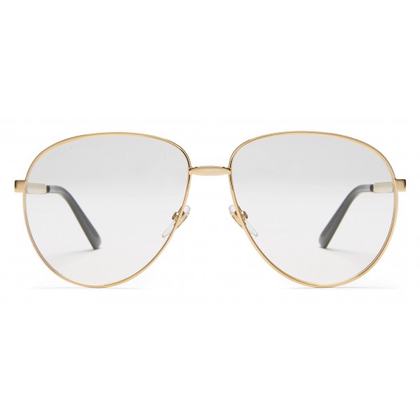Gucci - Aviator Glasses with Web Detail - Gold Coloured Metal - Gucci Eyewear