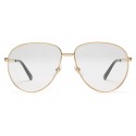 Gucci - Aviator Glasses with Web Detail - Gold Coloured Metal - Gucci Eyewear