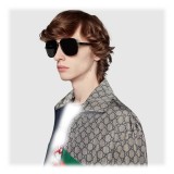 Gucci - Aviator Sunglasses - Glossy Black Acetate - Gucci Eyewear