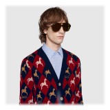 Gucci - Aviator Sunglasses with Ribbon Gucci - Light Turtle Acetate - Gucci Eyewear