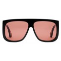 Gucci - Square Sunglasses with Side Protections - Glossy Black Acetate - Gucci Eyewear