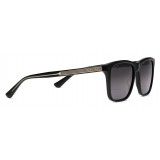 Gucci - Occhiali da Sole Rettangolari in Metallo - Acetato Nero Lucido - Gucci Eyewear