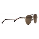 Gucci - Aviator Sunglasses in Metal - Shiny Light Gold - Gucci Eyewear